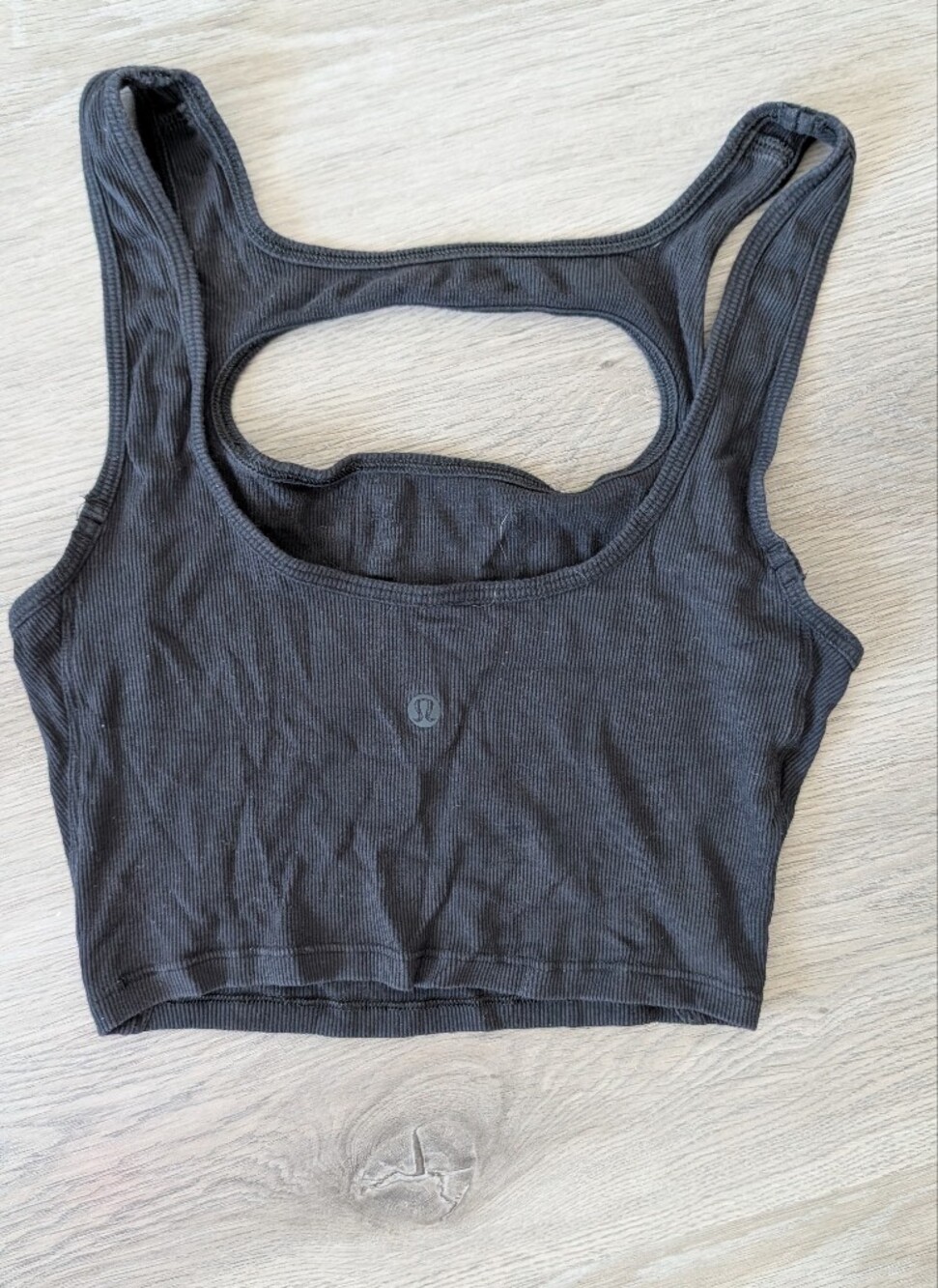 lululemon athletica Black Ribbed Crop Tank